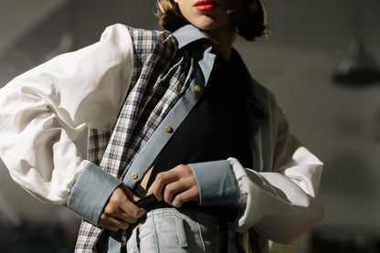 Vintage Patchwork Denim Shacket — Oversized Longline